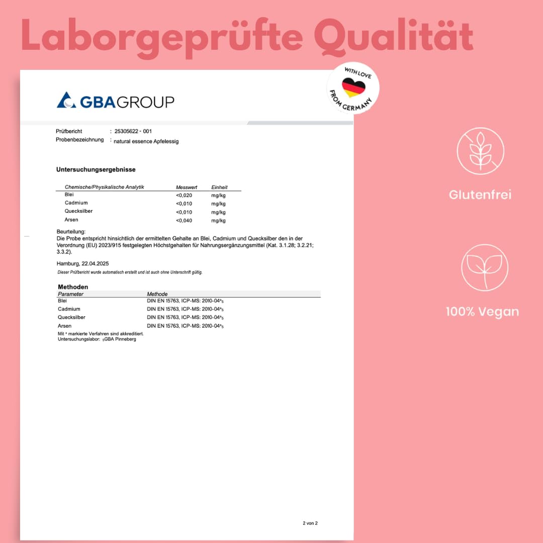 200 Hochdosierte Apfelessig Kapseln - Vegan & Laborgeprüft