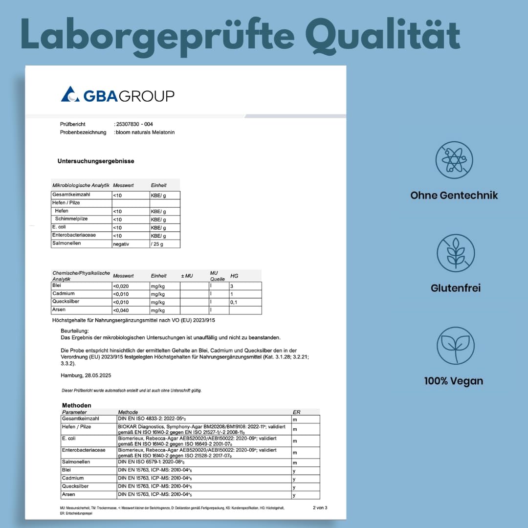 Melatonin Tabletten 400 Stück - 0,5mg - Vegan, Made in Germany