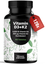 Vitamin D3 K2 Hochdosiert – 120 Tabletten 5000 IE D3