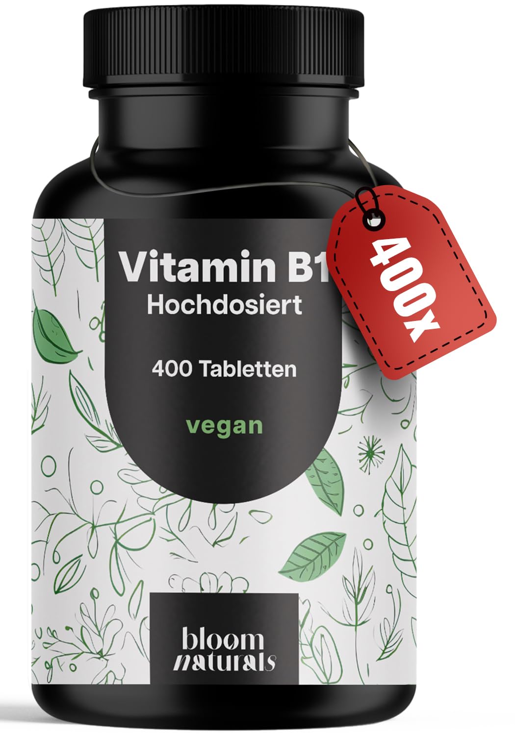 Vitamin B1 250mg - 400 Tabletten, Vegan & Laborgeprüft