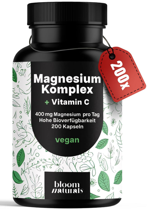 Magnesium Komplex 400mg + Vitamin C - 200 Kapseln