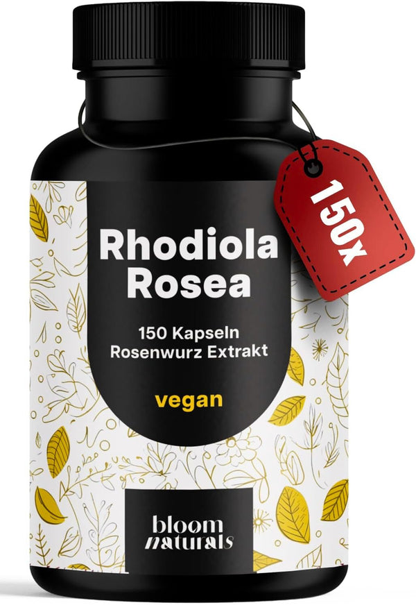 Hochdosierte Rhodiola Rosea Kapseln - 150 Stück - Vegan
