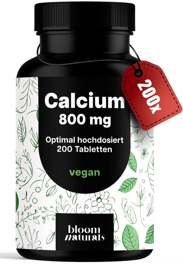 200 Hochdosierte Calcium Tabletten - Vegan, Laborgeprüft