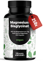 Magnesium Bisglycinat 250 Kapseln - Vegan & Laborgeprüft