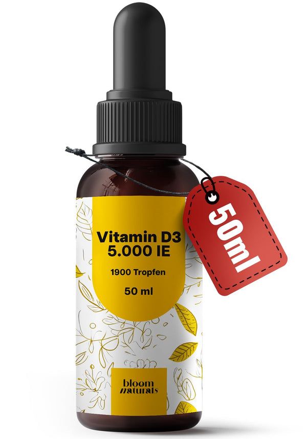Hochdosiertes Vitamin D3 5000 IE - 1900 Tropfen 50ml