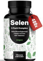 400 Tabletten Selen 200µg - 3-Fach-Komplex, Vegan & Laborgeprüft