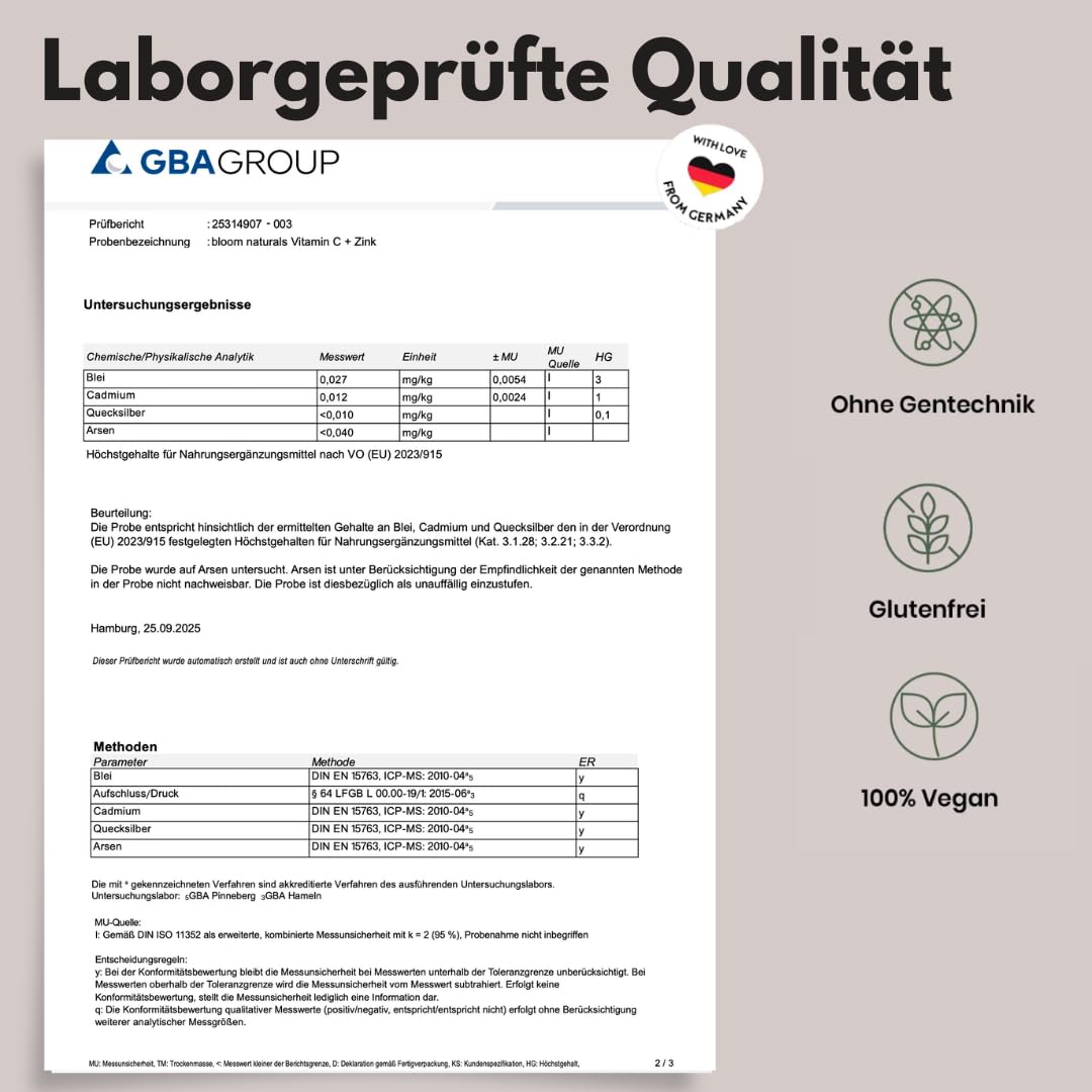 Vitamin C & Zinc Tablets – High Dose, 365 Vegan Tablets