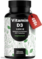 Vitamin D3 1000 IE - 400 Tabletten - Immunsystem & Knochen
