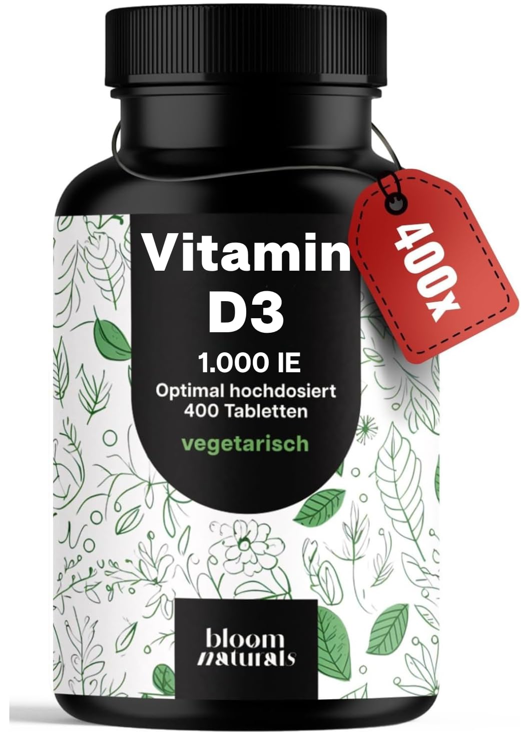 Vitamin D3 1000 IE - 400 Tabletten - Immunsystem & Knochen