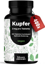 Kupfer Tabletten 400 Stück - 2 mg Vegan aus Deutschland