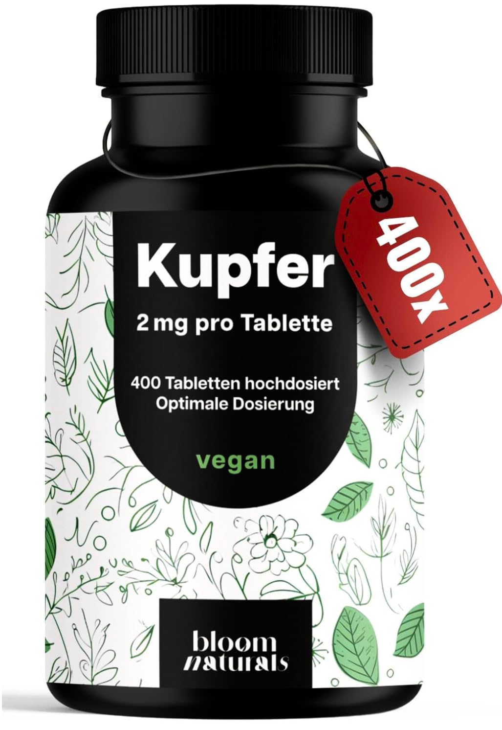Kupfer Tabletten 400 Stück - 2 mg Vegan aus Deutschland