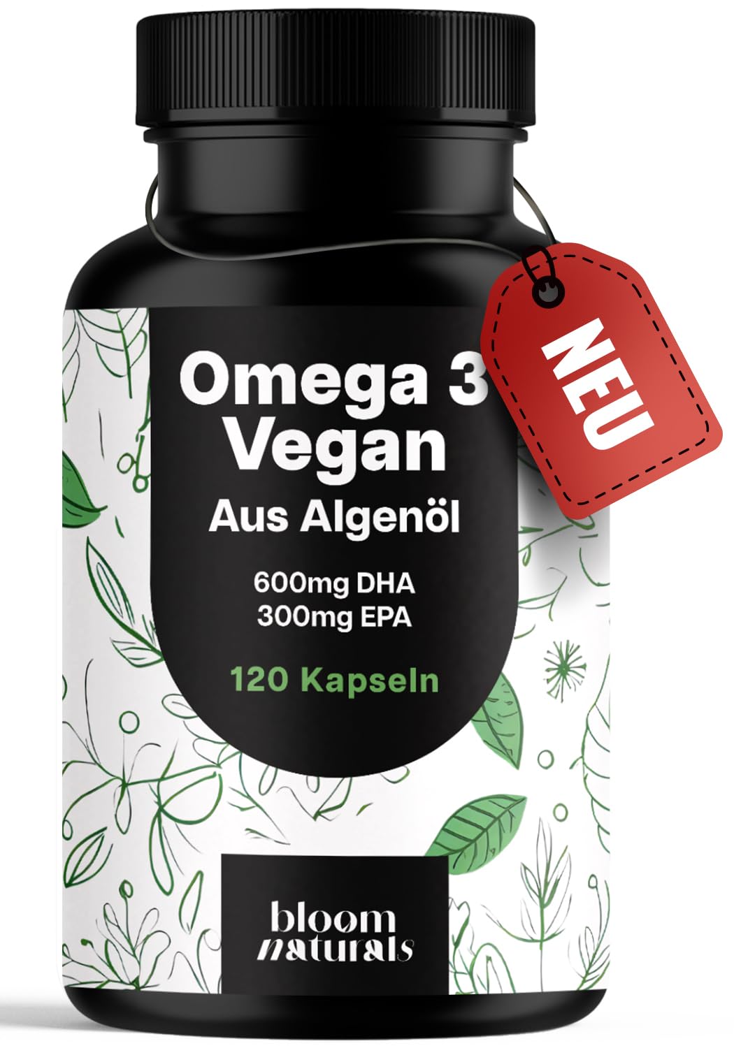 Vegan Omega 3 Kapseln 120 Stück - 2000mg Algenöl