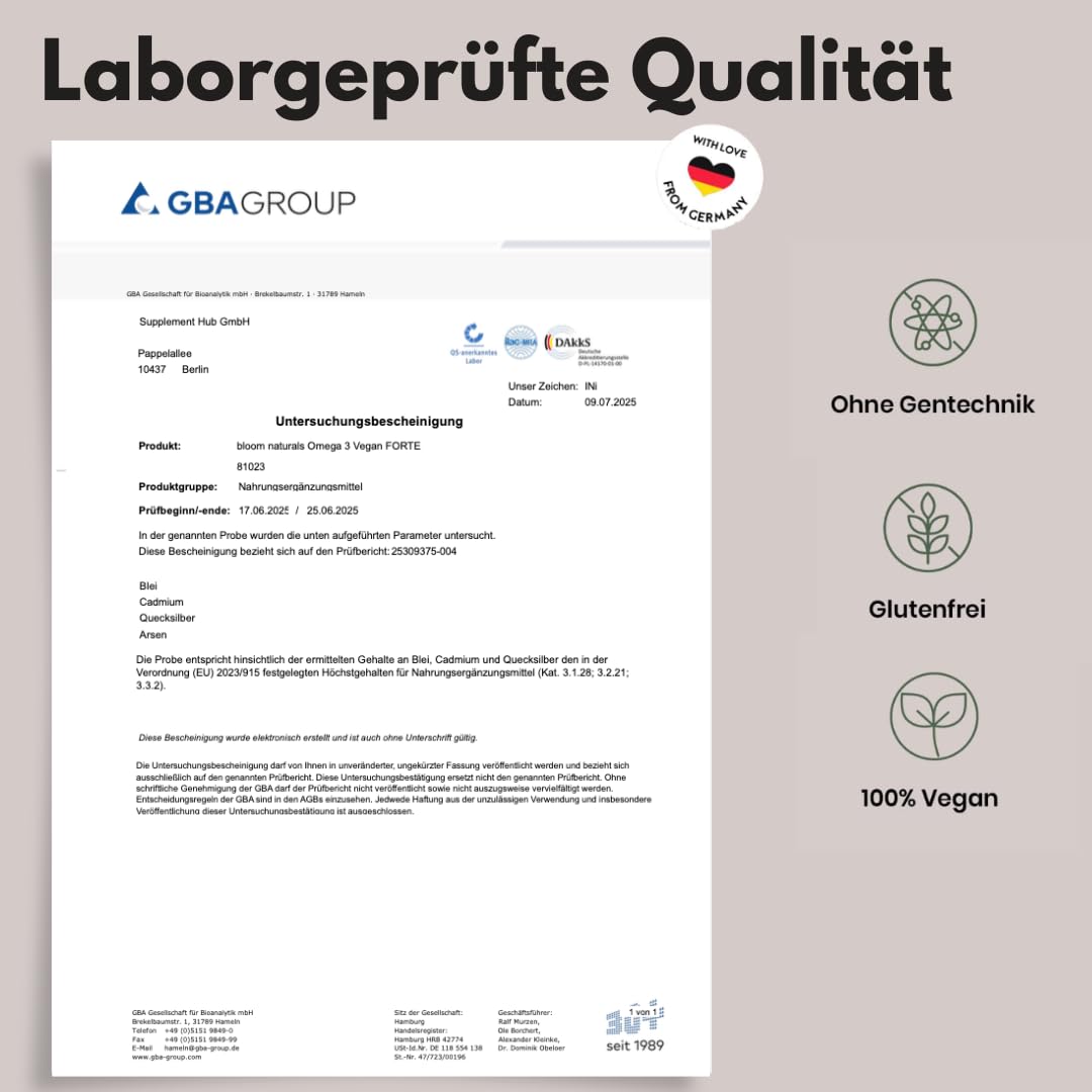 Omega 3 FORTE Vegan Kapseln - 90 Stück - 2000mg Algenöl