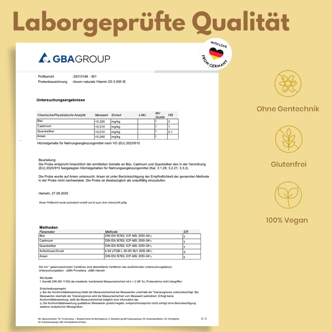 Hochdosiertes Vitamin D3 5000 IE - 1900 Tropfen 50ml