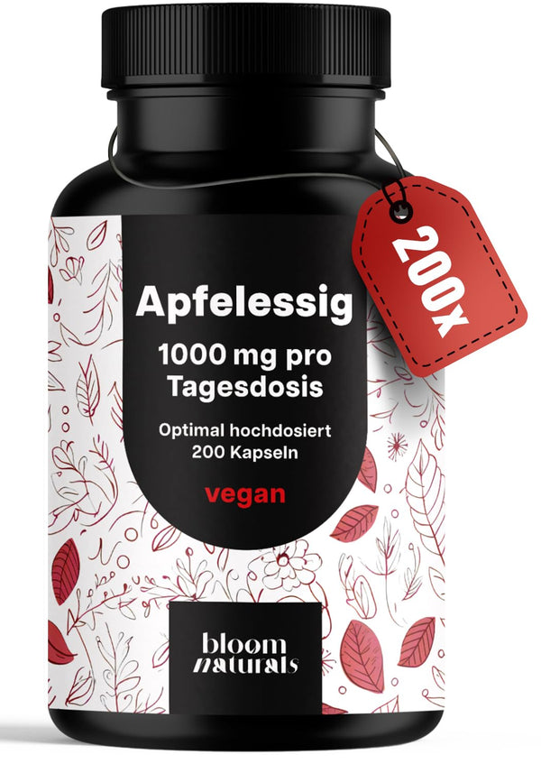 200 Hochdosierte Apfelessig Kapseln - Vegan & Laborgeprüft