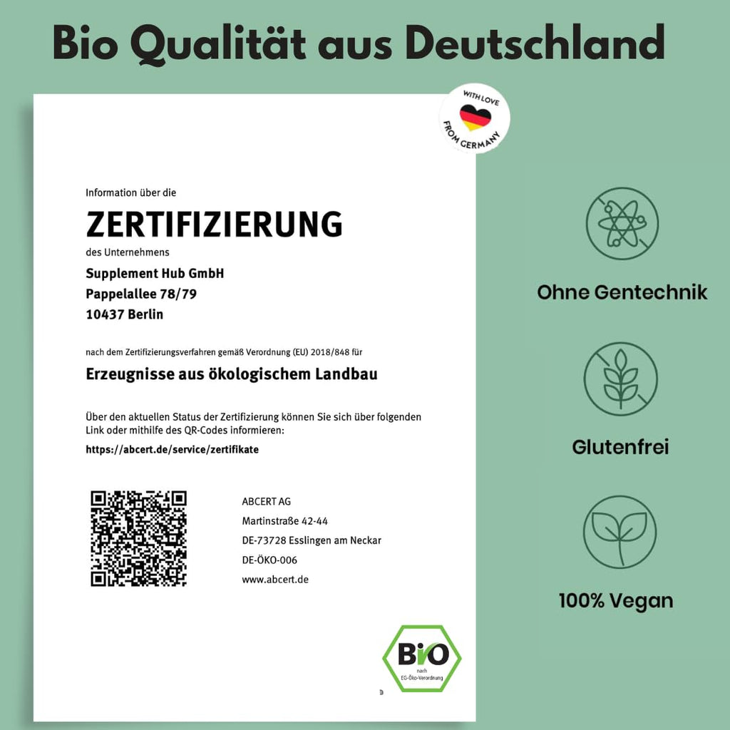 Hochdosierte Bio Ashwagandha Kapseln 600 mg - 180 Stück