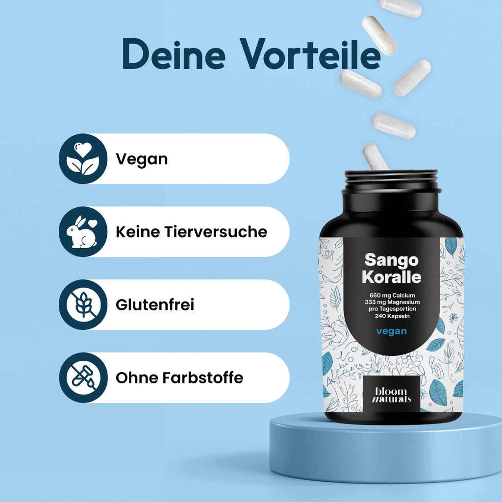 Sango Koralle 240 Kapseln - Vegan Calcium & Magnesium
