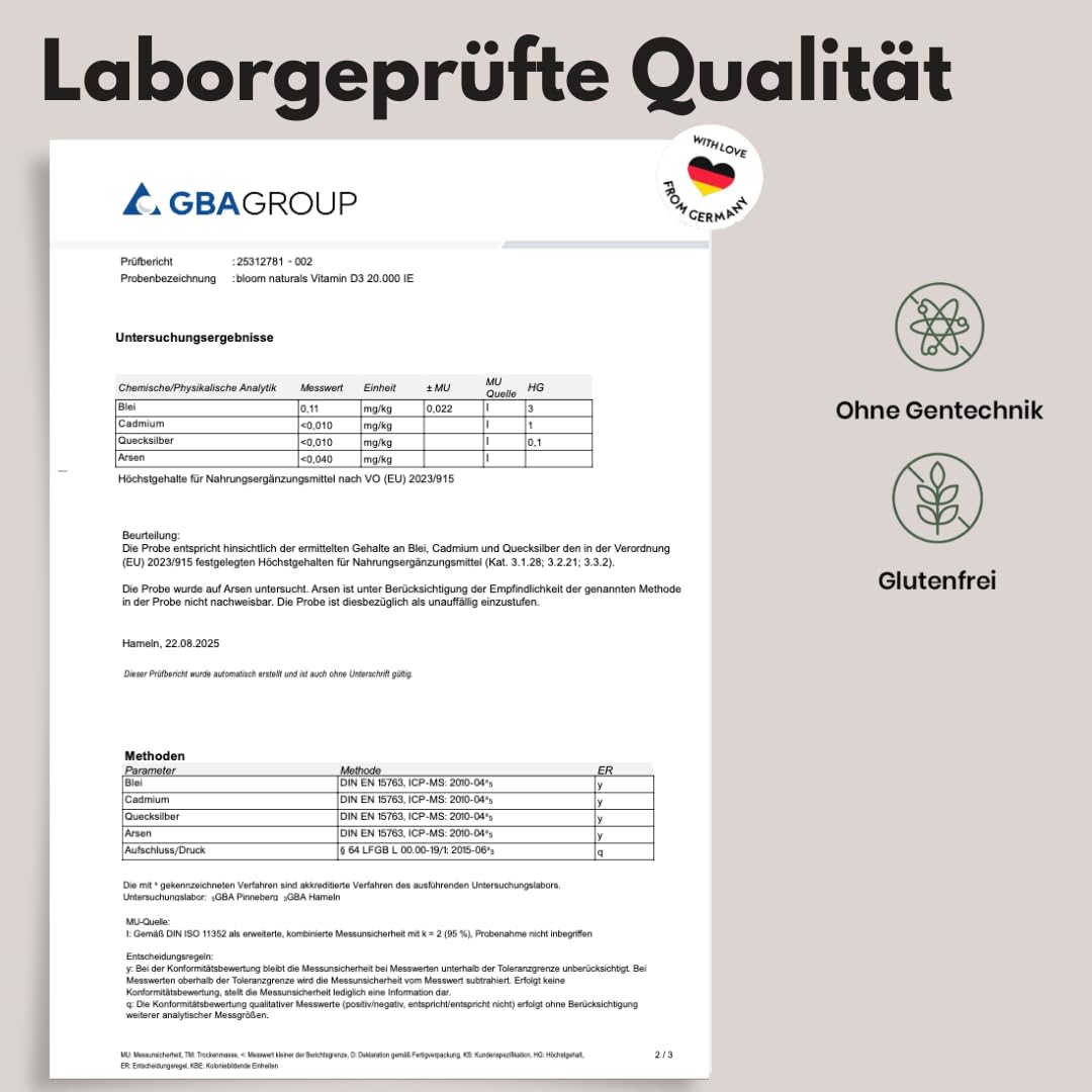 Vitamin D3 20000 IE - 365 Tabletten für Immunsystem & Knochen