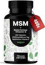 Hochdosierte MSM Tabletten 2000 mg mit Vitamin C - Vegan