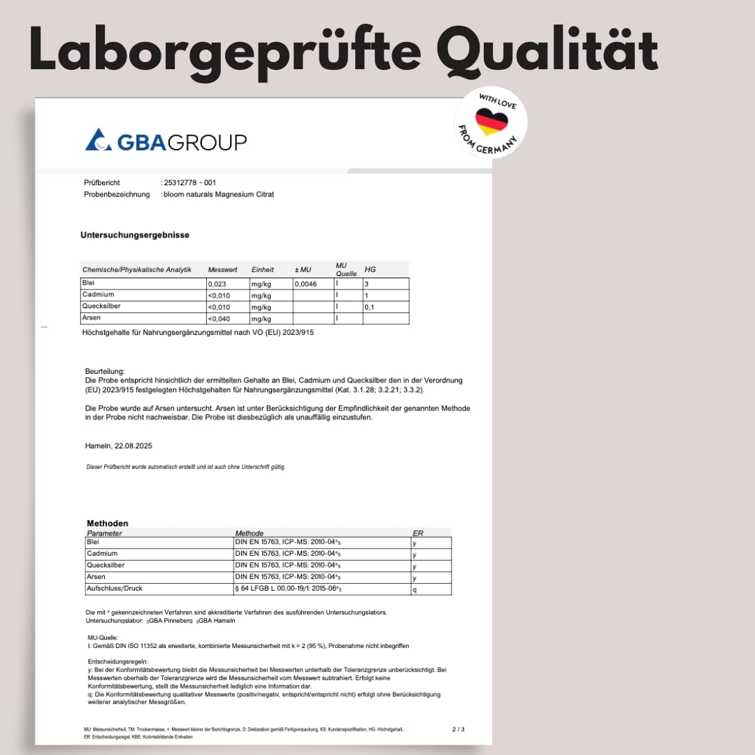 Bioverfügbares Magnesiumcitrat - 250 hochdosierte Kapseln