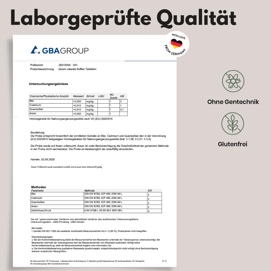 Hochdosierte Koffeintabletten – 400 Stück, 200 mg vegan