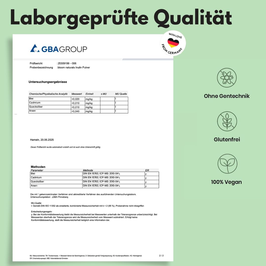 Inulin Pulver 1500g - Vegan, Chicoree-Wurzel, Ballaststoffe