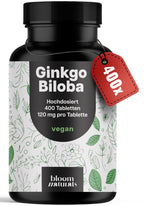 Ginkgo Biloba 400mg Tablets - Vegan & Easy to Swallow