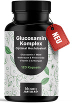 Glucosamin Kapseln Hochdosiert mit MSM & Vitaminen - 120 Stk.
