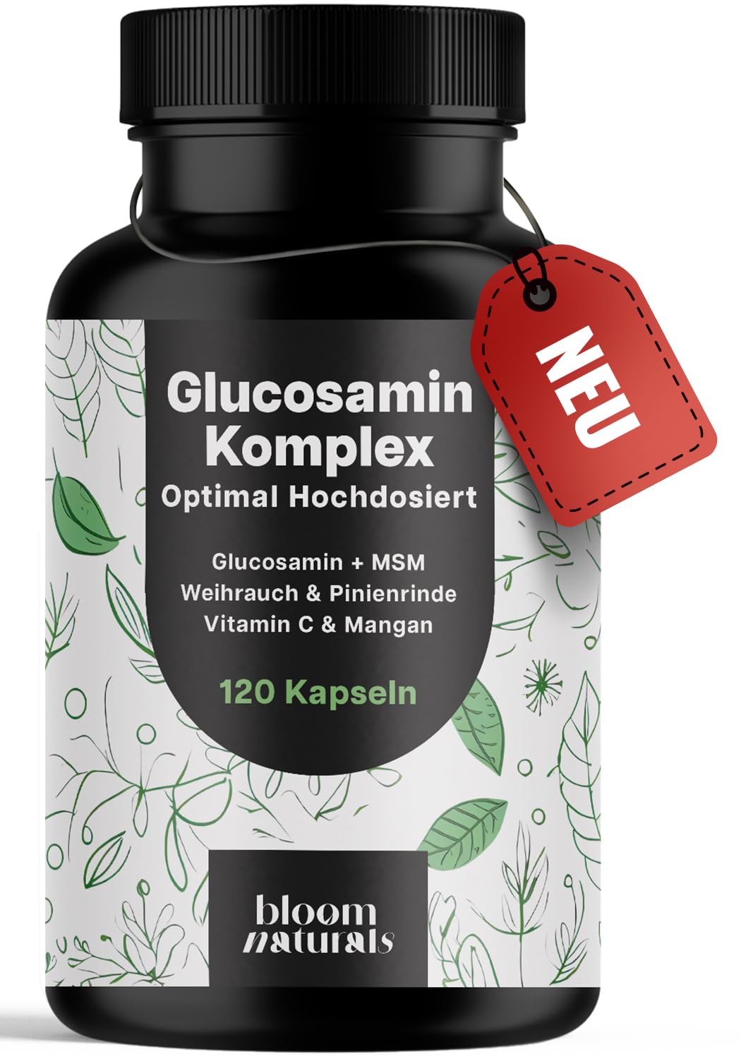 Glucosamin Kapseln Hochdosiert mit MSM & Vitaminen - 120 Stk.