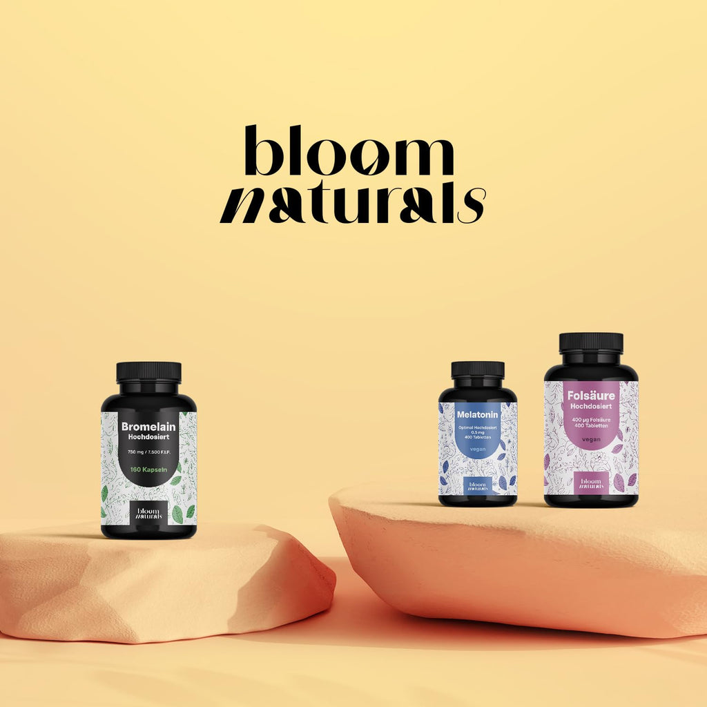 Bromelain Kapseln Hochdosiert - 160 Stück - 750 mg / 7500 F.I.P. Magensaftresistent, Ananas - Produziert in Deutschland - Verpackung kann variieren Laborgeprüft