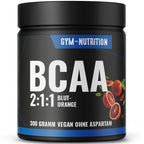 BCAA Pulver Blutorange hochdosiert - 2:1:1 mit 13.000mg pro Portion - Essentielle Aminosäuren Leucin, Isoleucin, Valin - Leckerer Geschmack - Vegan & in Deutschland produziert