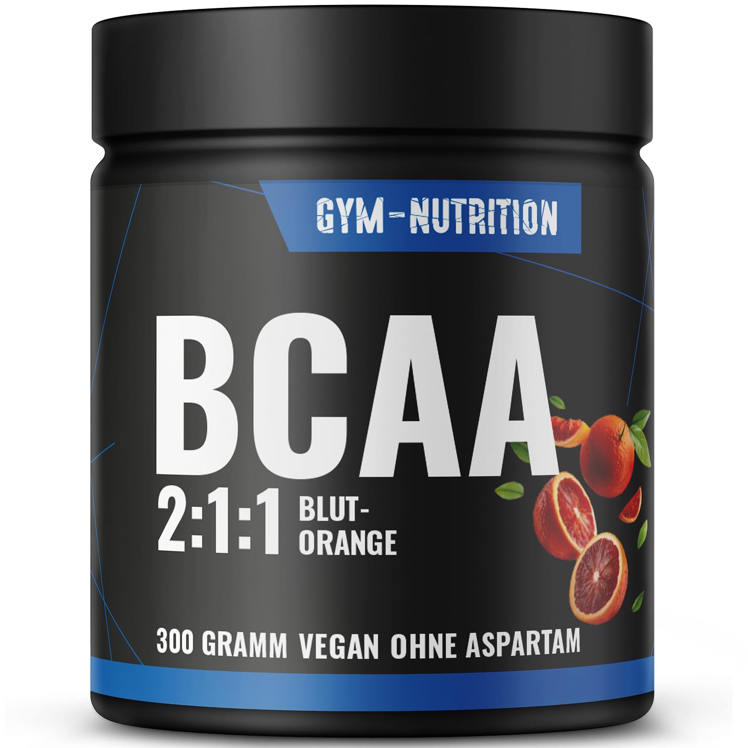 BCAA Pulver Blutorange hochdosiert - 2:1:1 mit 13.000mg pro Portion - Essentielle Aminosäuren Leucin, Isoleucin, Valin - Leckerer Geschmack - Vegan & in Deutschland produziert