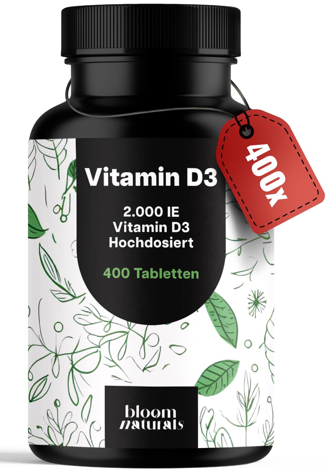Vitamin D3 2000 IE - 400 Tabletten - Immunsystem & Knochen