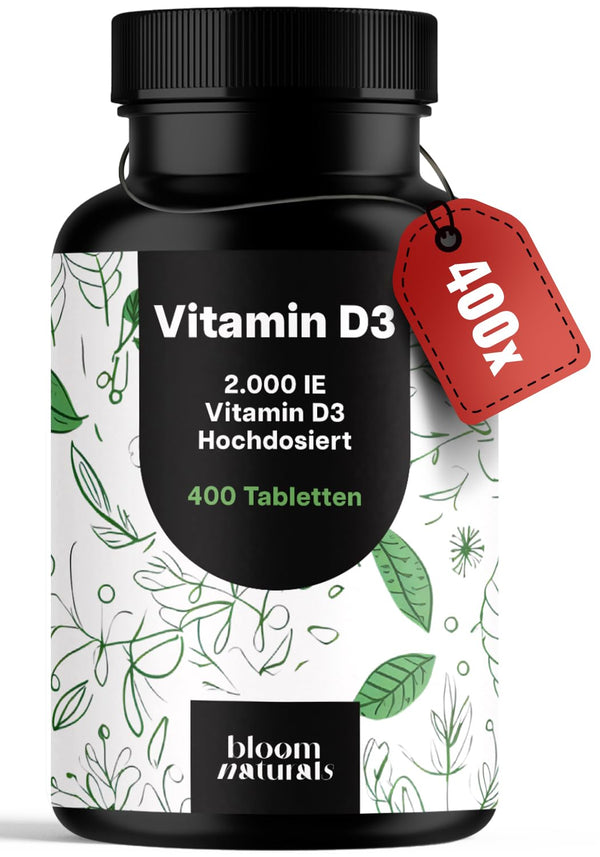 Vitamin D3 2000 IE - 400 Tabletten - Immunsystem & Knochen