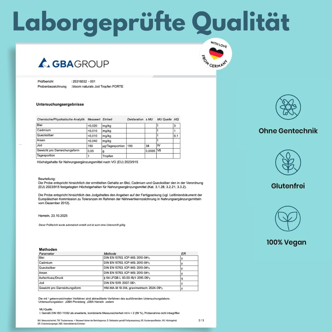 Jod 1.200 Tropfen 150 µg - Hochdosiert & Vegan