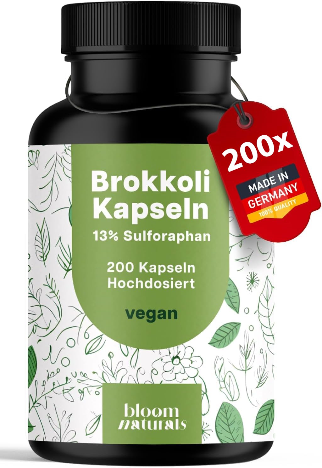 Brokkoli Kapseln 200x - 1000mg Vegan Sulforaphan