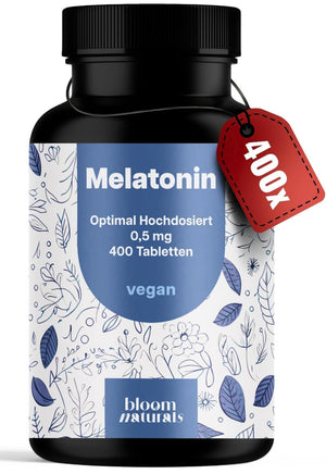 Melatonin Tabletten 400 Stück - 0,5mg - Vegan, Made in Germany