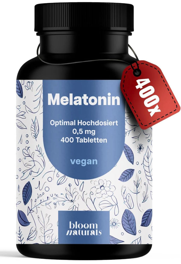 Melatonin Tabletten 400 Stück - 0,5mg - Vegan, Made in Germany