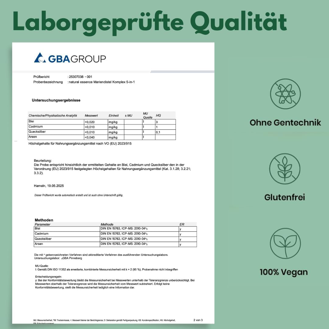 5-in-1 Leberkur: Mariendistel, Artischocke, Löwenzahn - 90 Kapseln