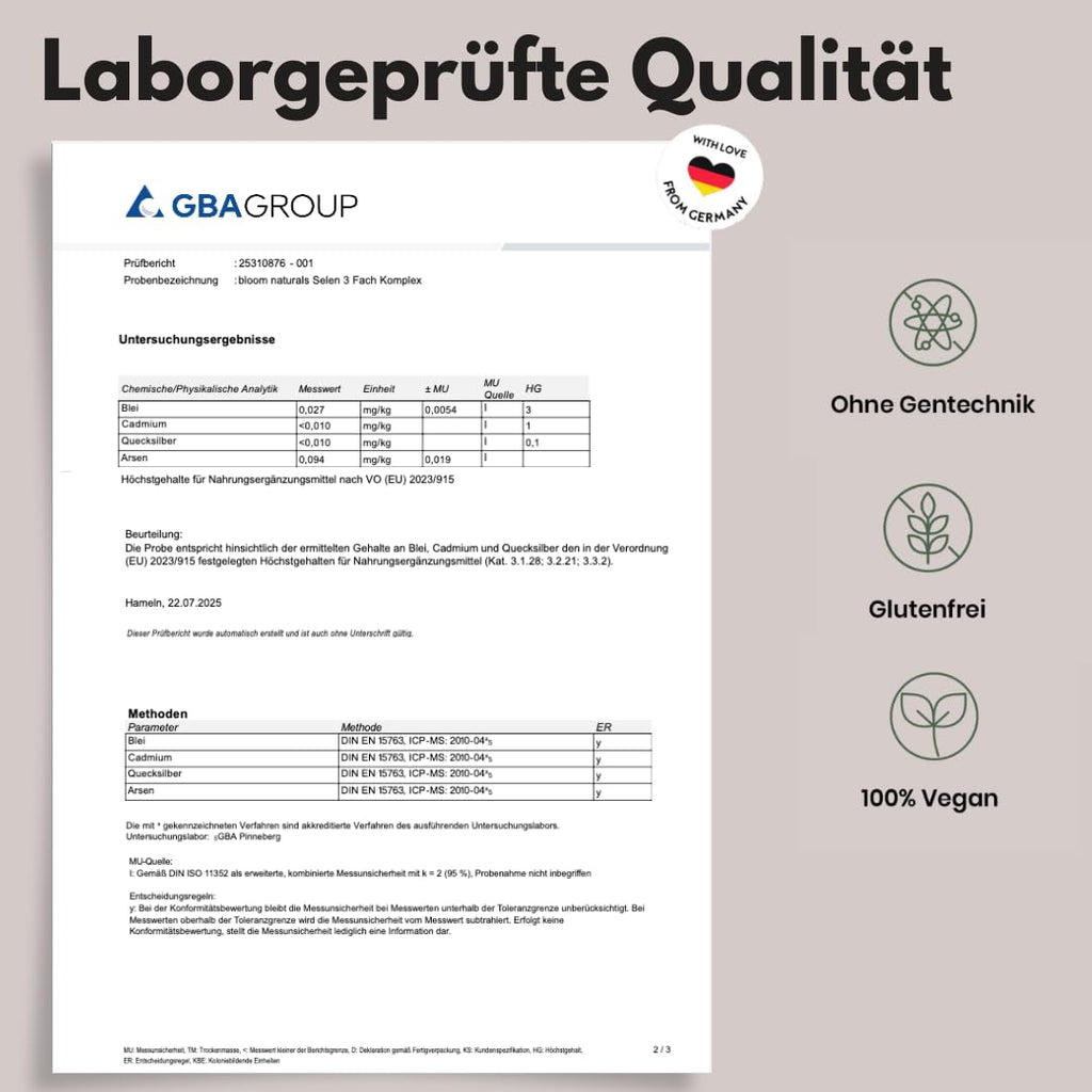400 Tabletten Selen 200µg - 3-Fach-Komplex, Vegan & Laborgeprüft