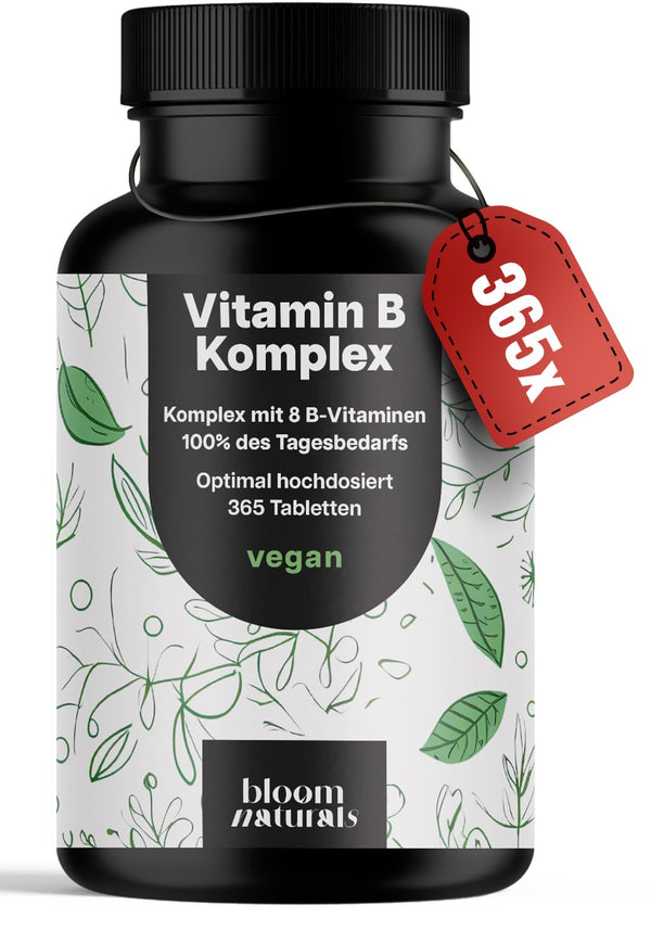 Vitamin B Komplex 365 Tabletten - Hochdosiert & Vegan