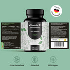 Vitamin B1 250mg - 400 Tabletten, Vegan & Laborgeprüft