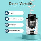 L Arginin Kapseln Hochdosiert - 365 Kapseln - 6000 mg pflanzliches L Arginin HCl Bild 4