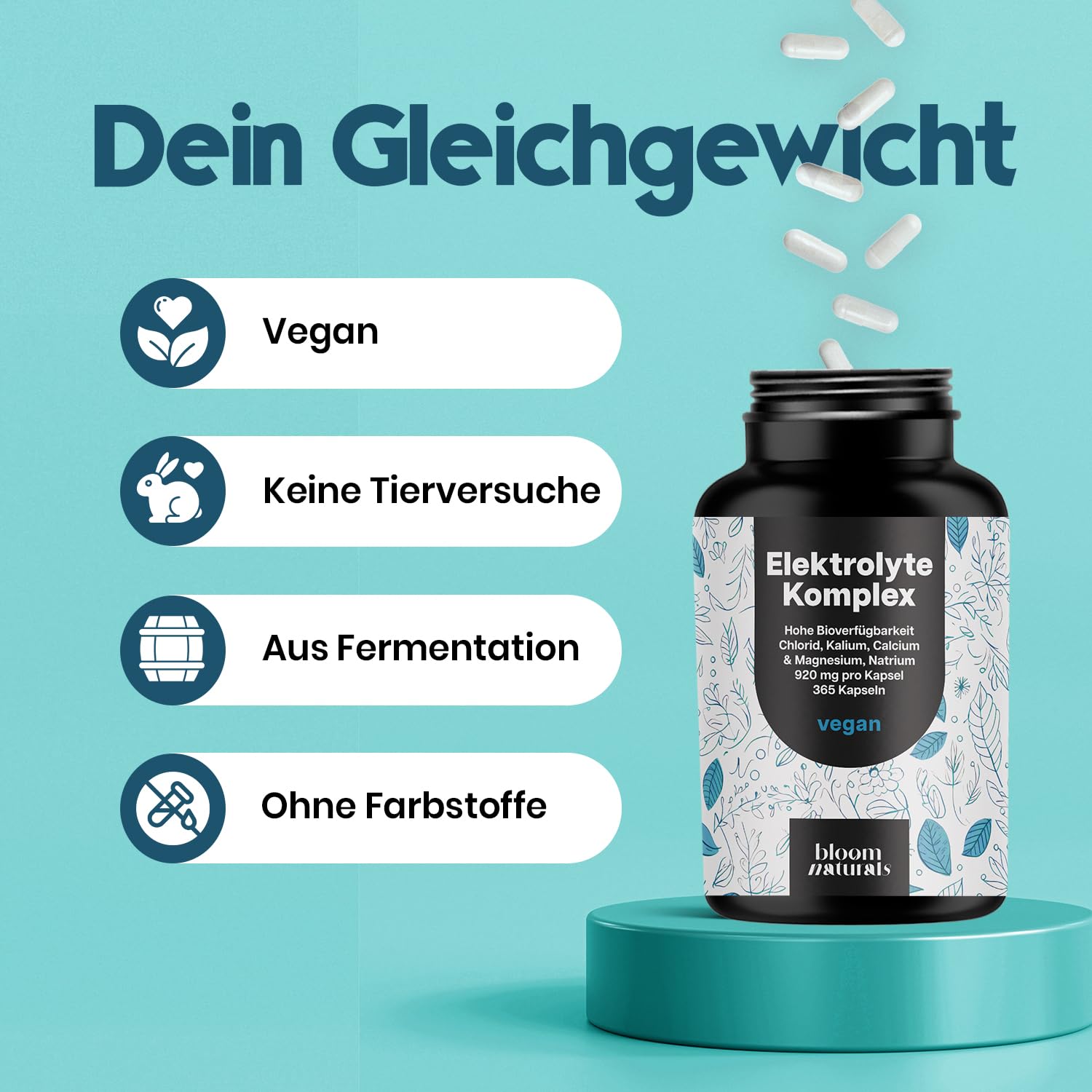 Elektrolyte Komplex 365 Kapseln - Vegan, 920mg pro Kapsel