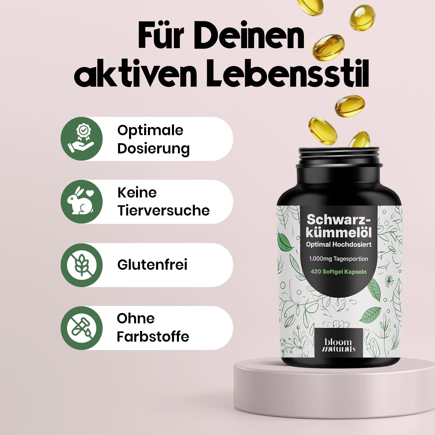 Schwarzkümmelöl Kapseln 420 Softgels - 1000 mg - Vitamin E