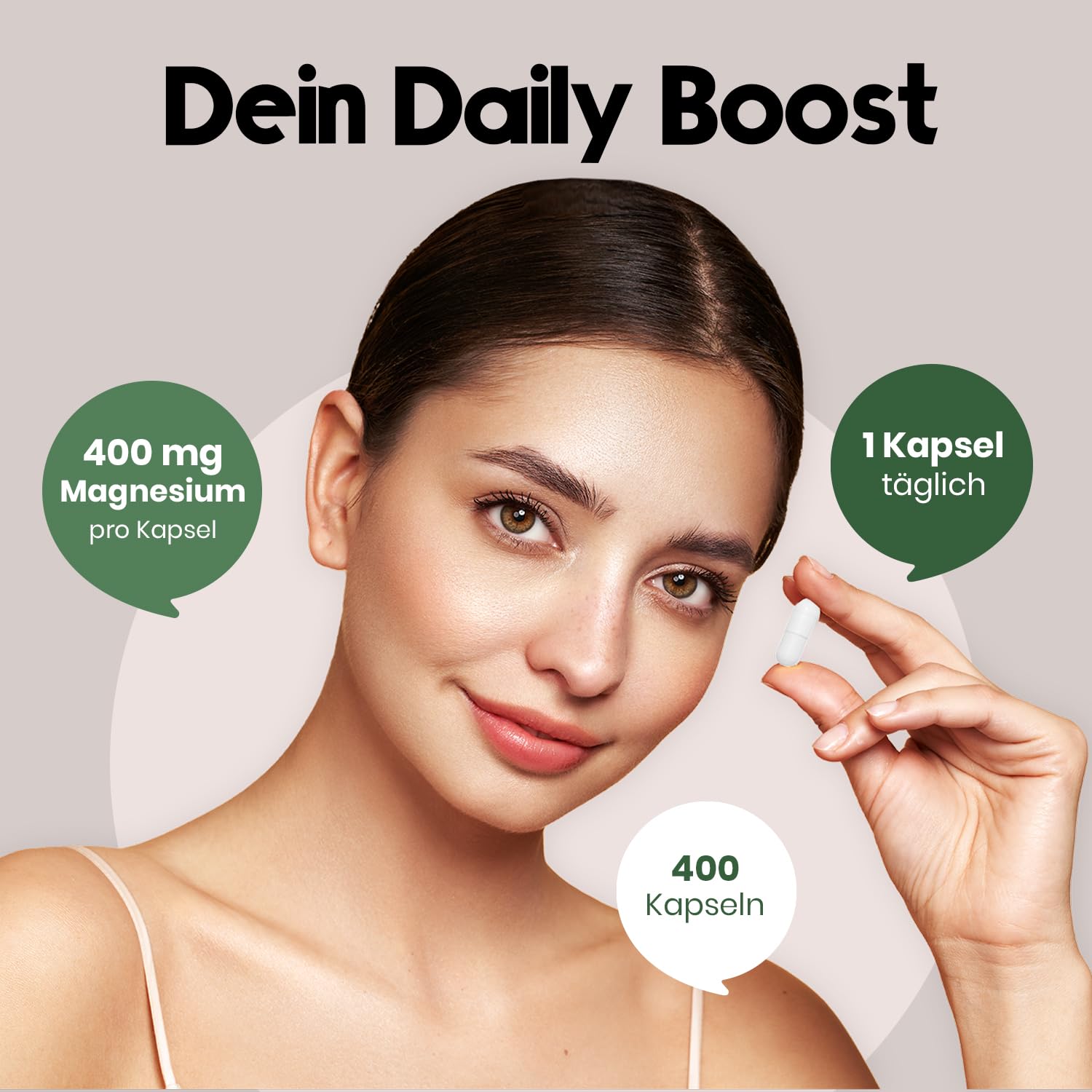 Magnesium oxid 400mg Kapseln - Hochdosiert, Vegan, 400 Stück