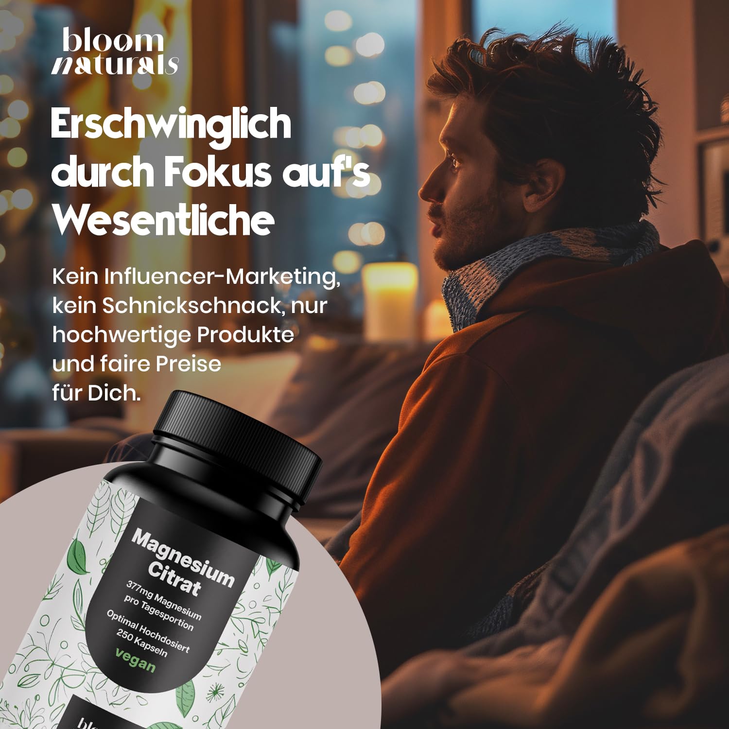 Bioverfügbares Magnesiumcitrat - 250 hochdosierte Kapseln