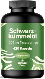 Schwarzkümmelöl Kapseln Hochdosiert – 420 Softgel Kapseln – 1.000 mg Tagesportion – Vitamin E – Prod