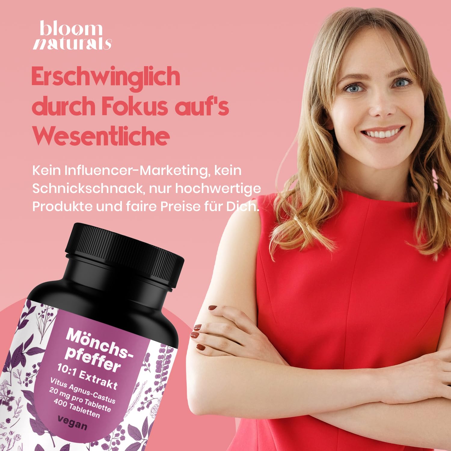 400 Mönchspfeffer Tabletten 20mg - Vegan Frauen Balance