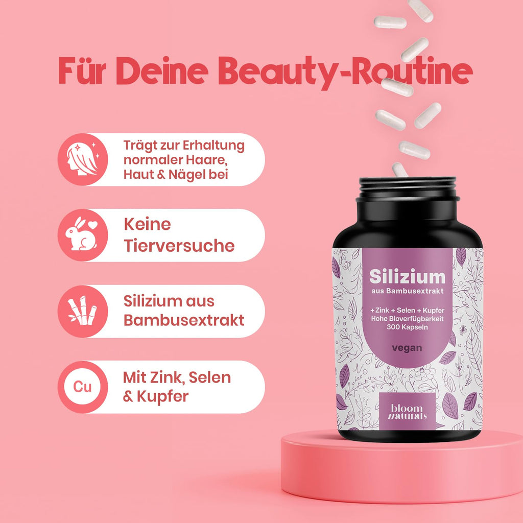 Silizium Komplex 500mg - 300 Kapseln für Haarvitamine